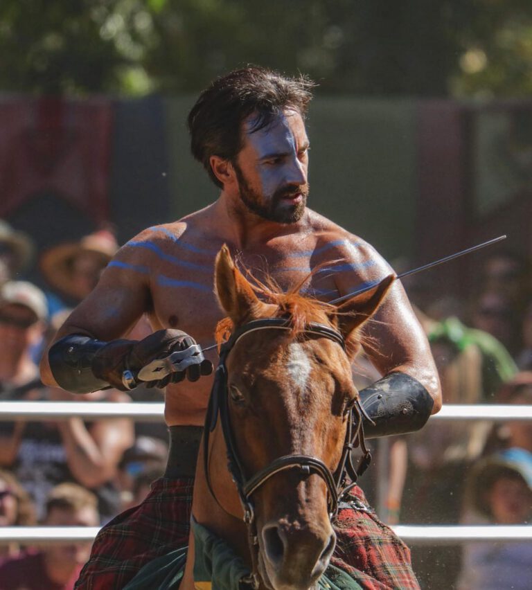 The champion from Scotland prepares for battle